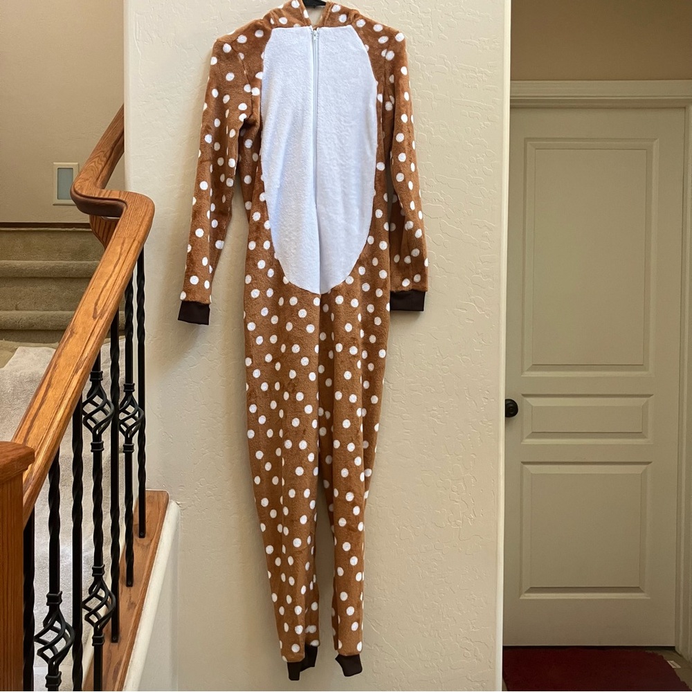 Spirit Brown and White Polka Dot Fawn Onesie Pajama